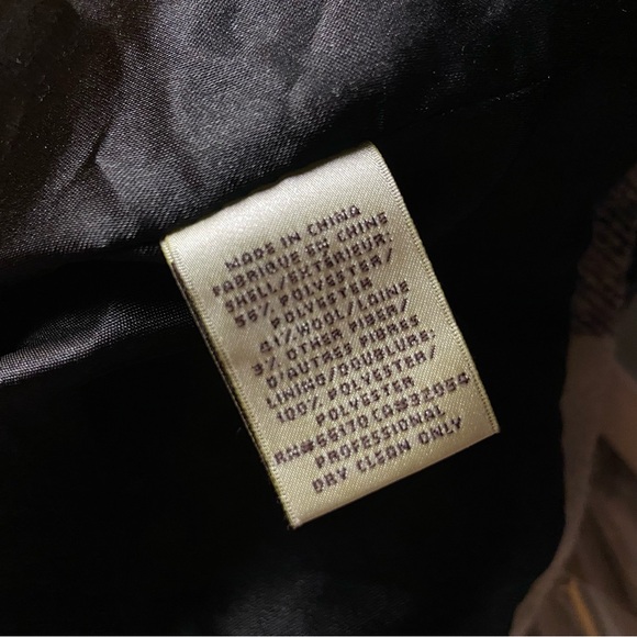 Elevenses Womens Wool blend Plaid Brown and Black Pea Coat Anthropologie size S - Picture 10 of 11